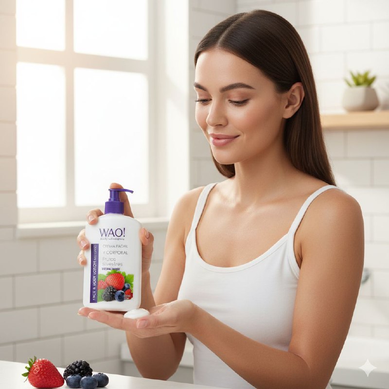 CREMA CORPORAL Y FACIAL HIDRATANTE CON EXTRACTO DE FRUTOS SILVESTRES WAO! 444ML