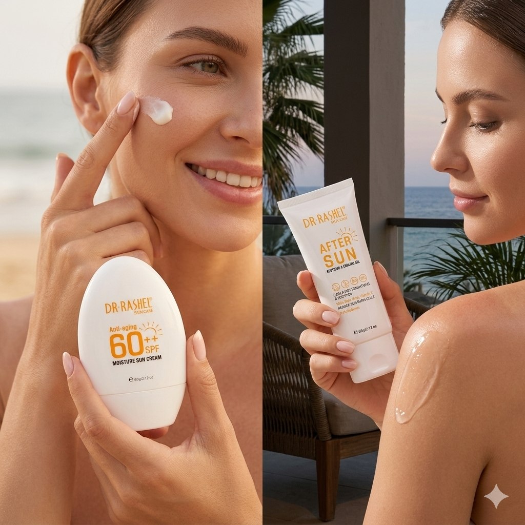 SET DE PROTECCION SOLAR PROTECTOR Y REPARADOR 60SPF PARA CURPO Y ROSTRO 2UND DR RASHEL 60G