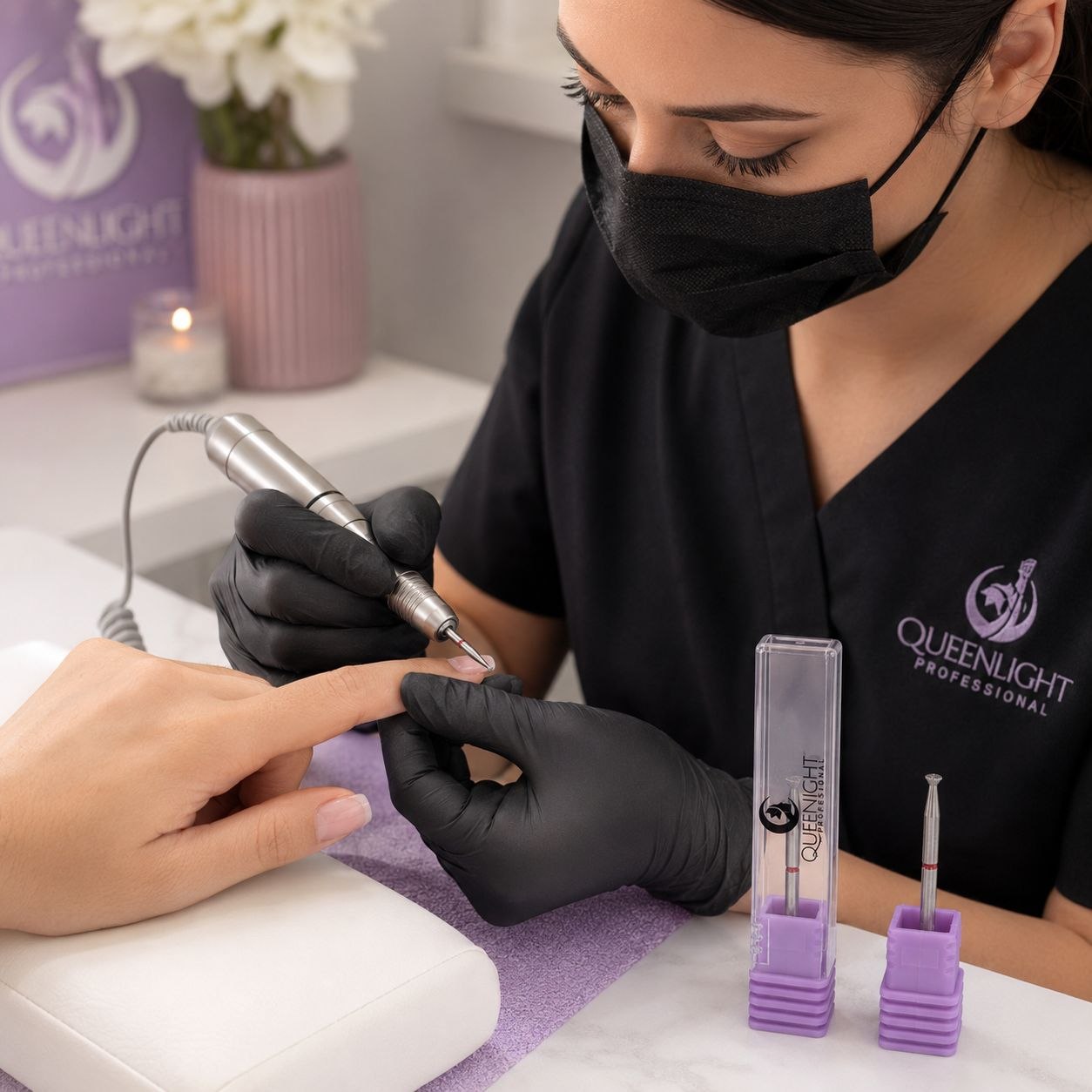 CABEZAL DE SILICÓN CONO INVERTIDO PARA TORNO DE UÑAS QUEENLIGHT PROFESSIONAL 4CM 1 UND