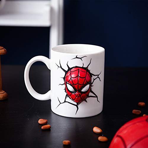 TAZA DE CERAMICA, RESISTENTE AL CALOR, MANGO CREATIVO DISEÑO AVENGERS INFINITY WAR SPIDER MAN