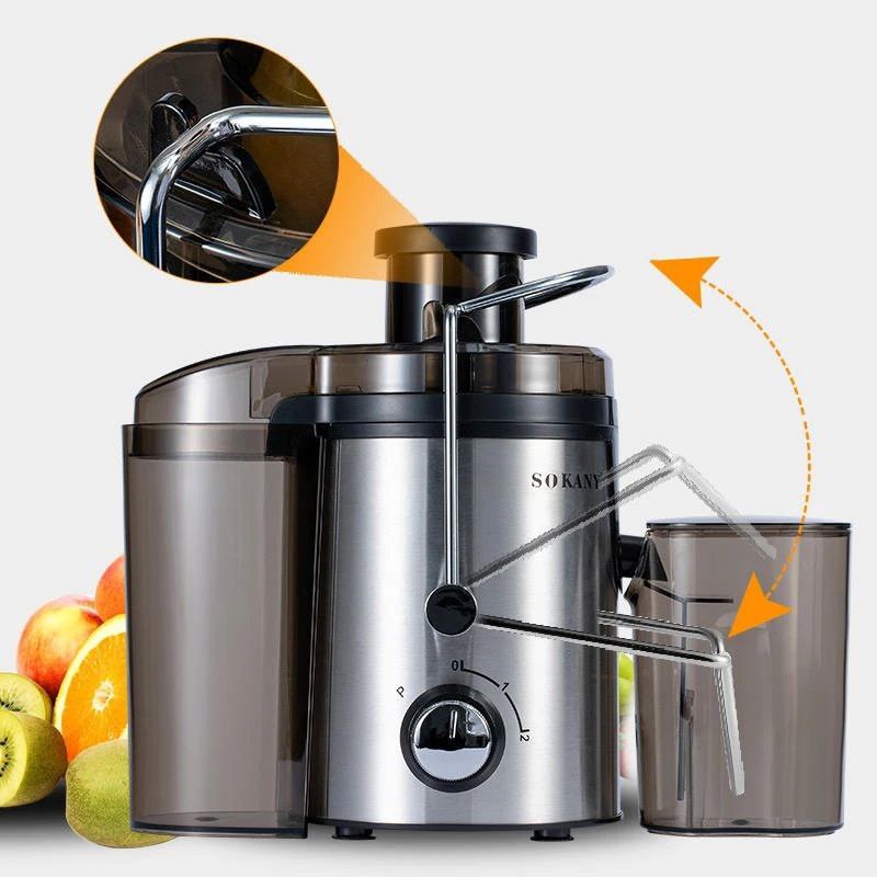 MAQUINA EXTRACTOR EXPRIMIEDOR DE JUGO, FUERZA 500W, ACERO INOXIDABLE, 2 VELOCIDADES SOKANY SK-JB-175