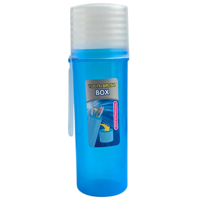 FUNDA ESTUCHE REDONDO PORTATIL PARA CEPILLOS DE DIENTES TOOTH BRUSH BOX 19X5.5CM