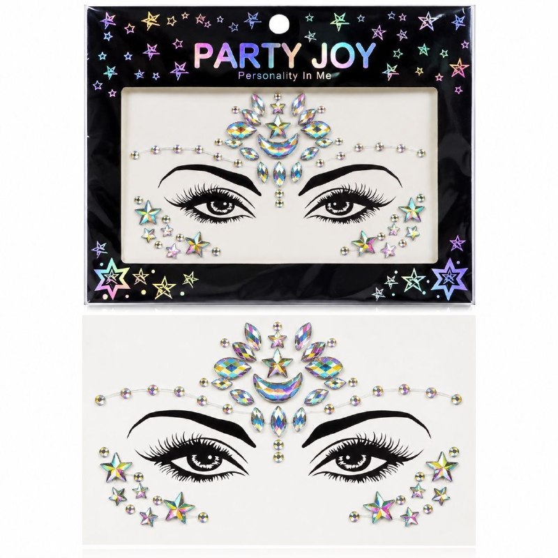 SET DE JOYAS DECORATIVAS ADHESIVAS PARA ROSTRO Y CUERPO PARTY JOY