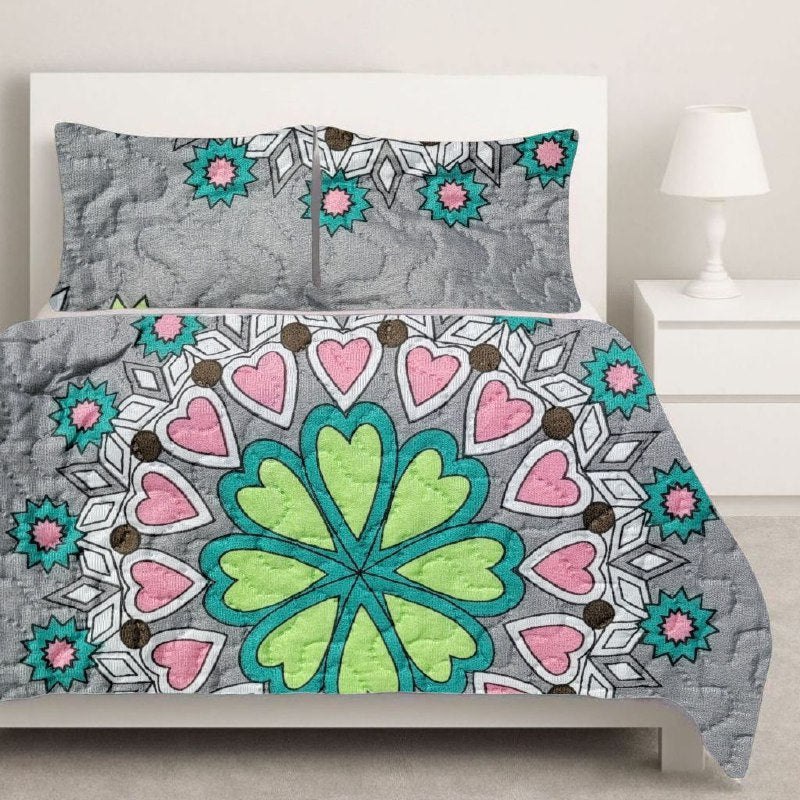 JUEGO DE SABANAS CAMERA EDREDON REVERSIBLE DE 3PCS QUEEN BENELI HOME