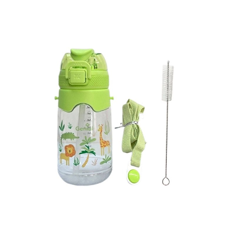 BOTE DE AGUA INFANTIL ERGONOMICA CON DISEÑO DE ANIMALES GENIAL 600ML
