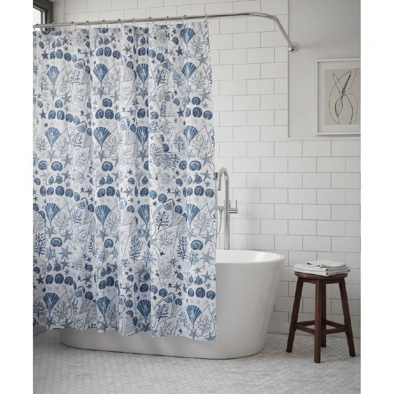 CORTINA DE DUCHA CON 12 GANCHOS DE METAL MODERNA Y ELEGANTE 178X183CM BENELI HOME