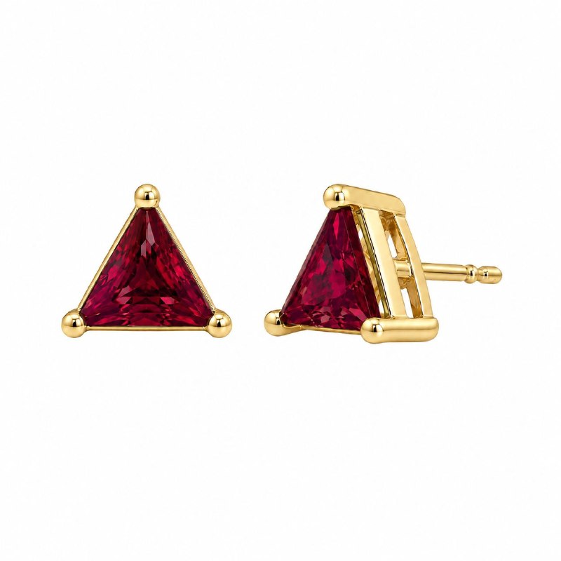 ARITOS DE ENCHAPE PARA DAMA CON PIEDRA TRIANGULAR