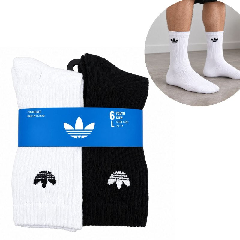 CALCETA ALTA ORIGINAL ADIDAS PARA HOMBRE 6 PARES TALLA 5-7