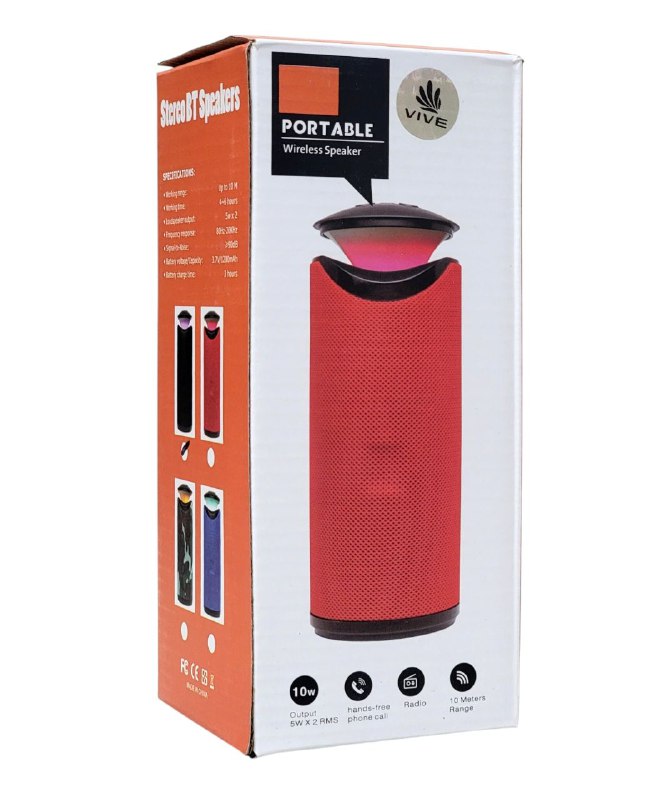 PARLANTE ALTAVOZ  BLUETOOTH DE TELA CON LED 5WX2RMS GT-112+