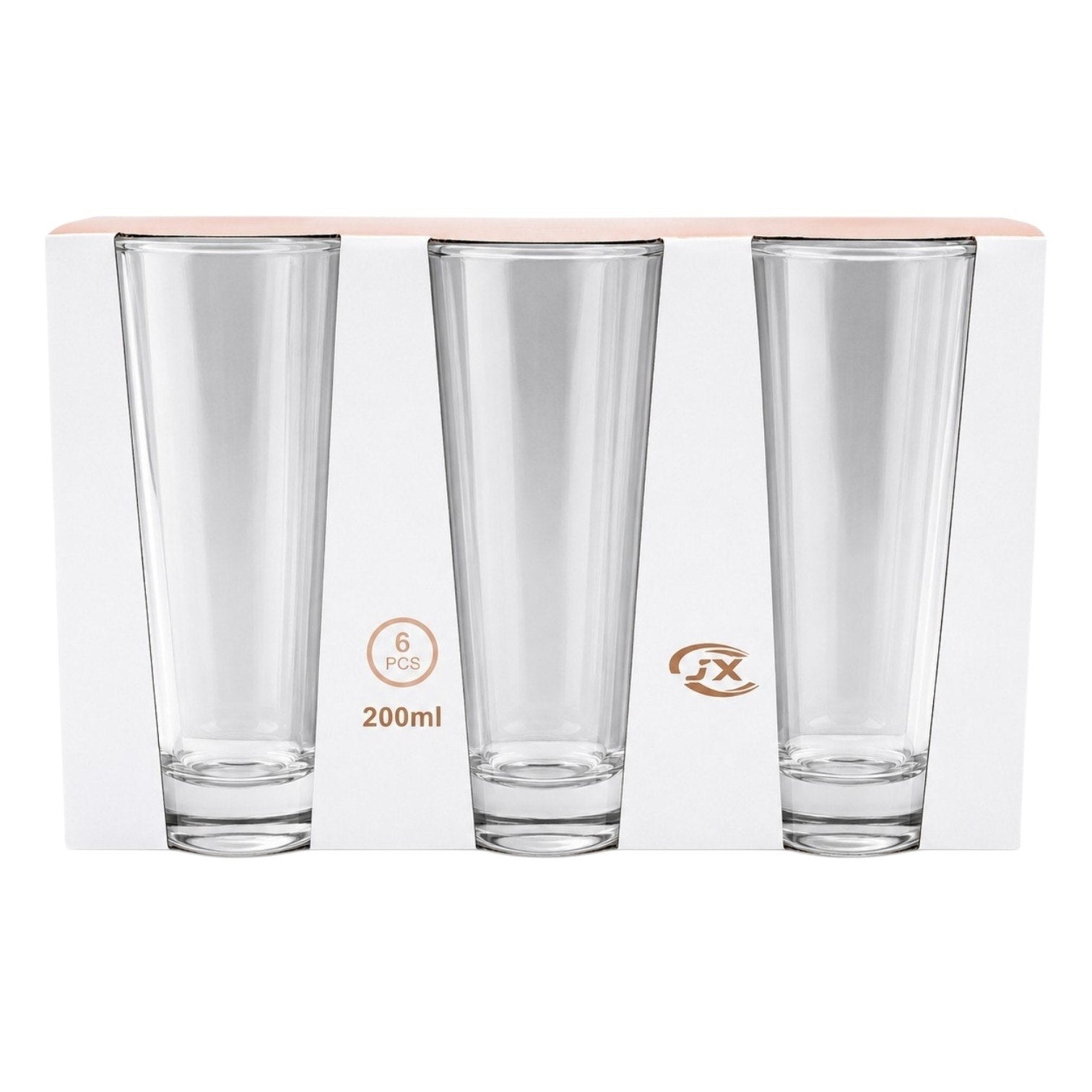 SET DE VASOS PREMIUM UEGO DE CRISTALERÍA DE CONFORT PARA TODO TIPO DE BEBIDAS BENELI HOME 200ML 6 PIEZAS