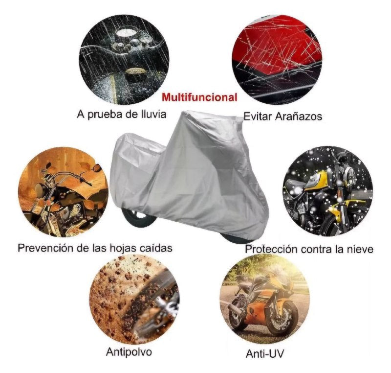CAPOTE FORRO PARA MOTOCICLETA, CUBRE EL 100%, RESISTENTE AL AGUA, LIGERO, REUTILIZABLE 120X220CM