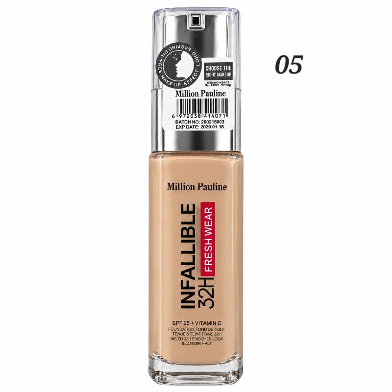 BASE DE MAQUILLAJE LIQUIDA DE LARGA DURACION MILLION PAULINE 30G (DUPE DE LOREAL)