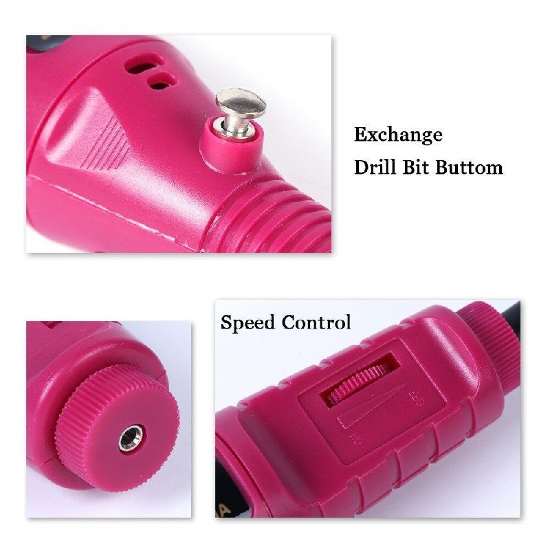 TALADRO PULIDOR DE UÑAS, DRILL TALADRO TALLADOR ELECTRICO PARA PEDICURA Y MANICURA 6 BROCAS