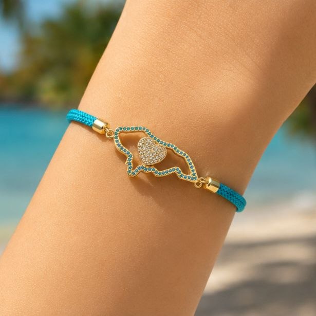 PULSERA DE ENCHAPE ELASTICA PARA DAMA CON DISEÑO DE HONDURAS