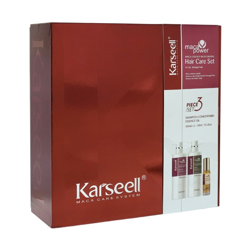 SET DE TRATAMIENTO PARA EL CABELLO HIDRATANTE Y REPARADOR DE ESENCIA DE MACA 3PCS KARSEELL