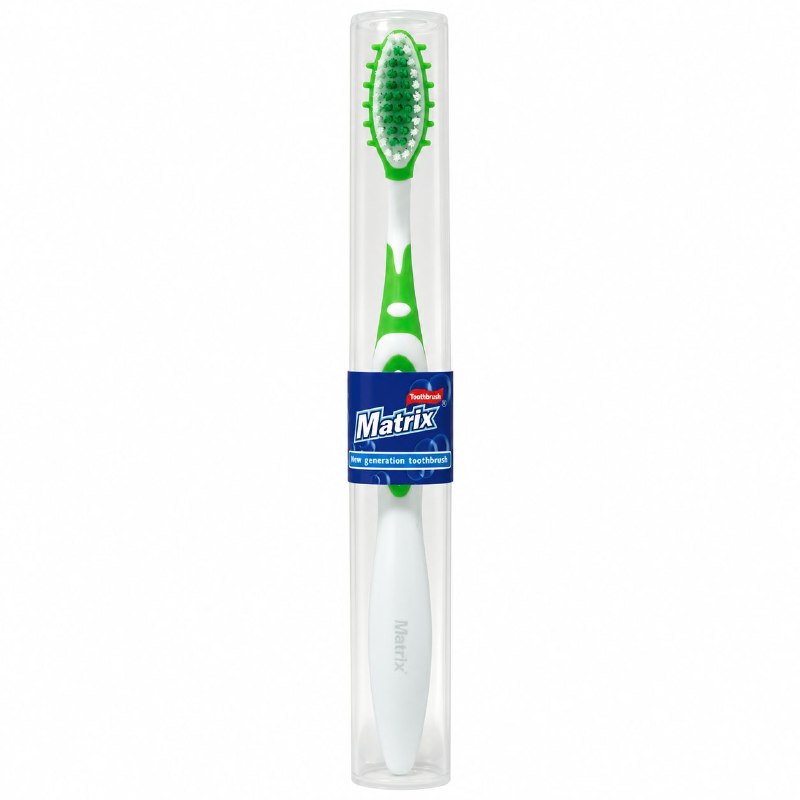 CEPILLO DE DIENTES DE LIMPIEZA PROFUNDA CON TAPA PROTECTORA MATRIX 19CM