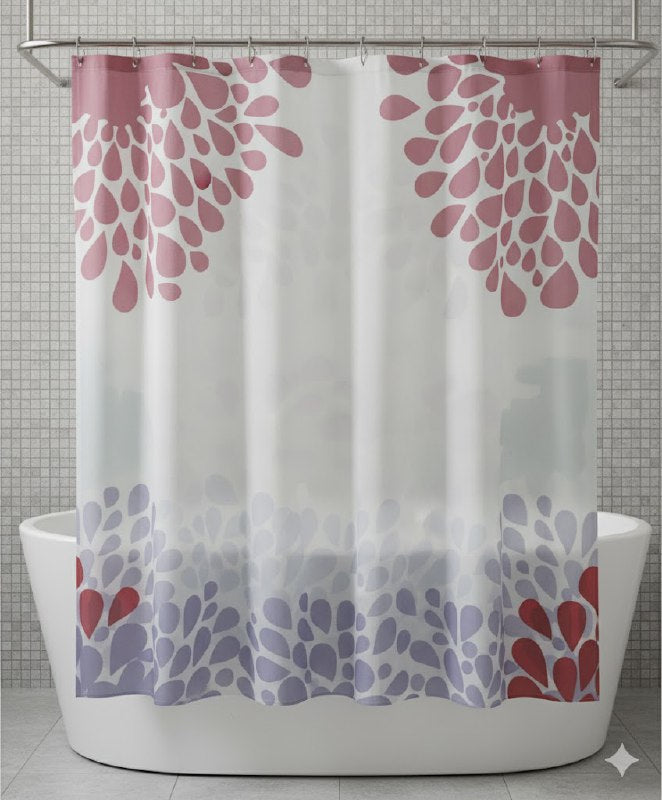 CORTINA DE DUCHA DE POLYSTER, SIMPLE Y MODERNO CON 12 ARANDELAS Y MATERIALES DURADEROS 180X180CM LARUCCI SHOWER CURTAIN 16 ESTILOS