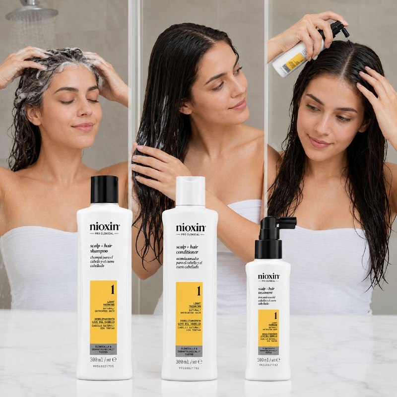 SET DE 3 PASOS DE TRATAMIENTO COMPLETO ANTICAIDA, DENSIFICADOR Y PURIFICANTE NIOXIN