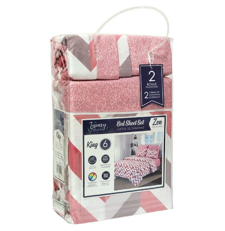 JUEGO DE SABANAS CAMERA DE 6 PIEZAS KING LUXURY NATURE BED SHEET, 10 ESTILOS