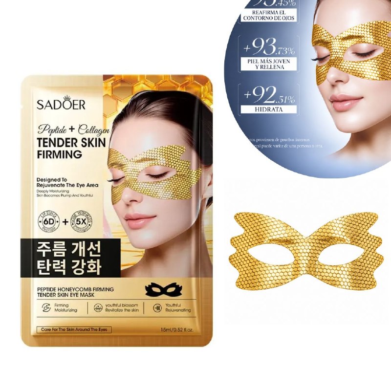 MASCARILLA FACIAL REAFIRMANTE PARA CONTORNO DE OJOS CON PEPTIDOS Y COLAGENO SADOER 15ML