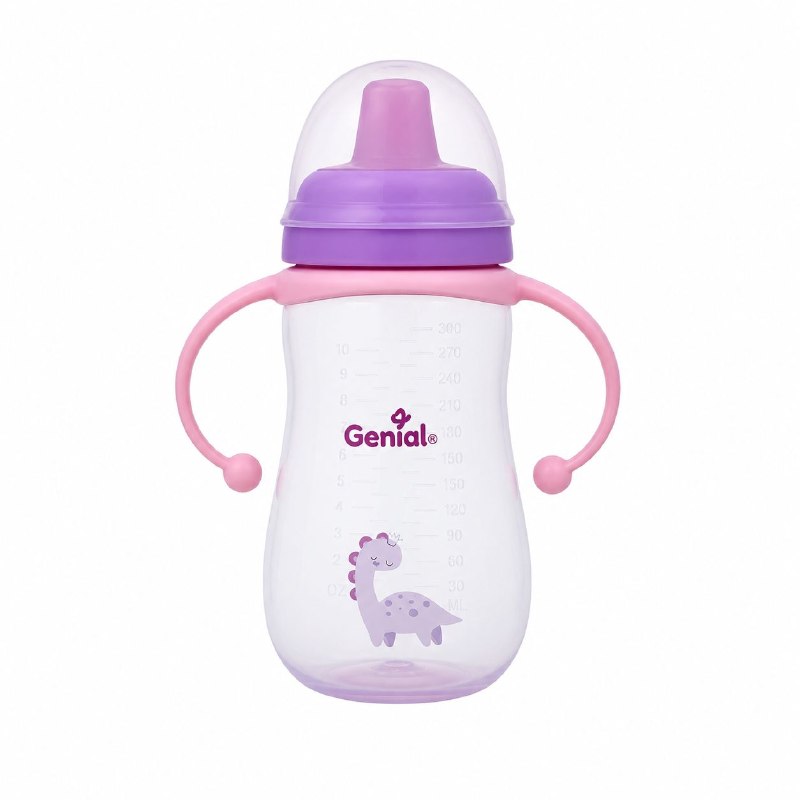 VASO DE ENTRENAMIENTO ANTIDERRAME PARA BEBES ERGONOMICO GENIAL 280ML