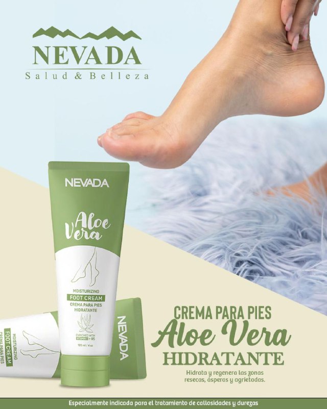CREMA CORPORAL PARA PIES HIDRATANTE Y CALMANTE CON ALOE VERA  NEVADA 120ML