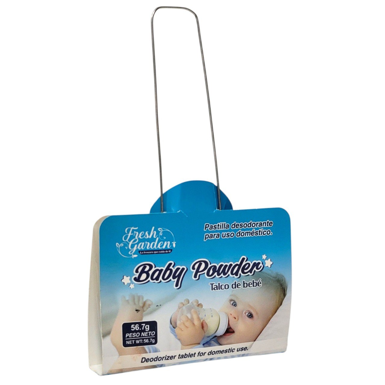 AMBIENTADOR EN PASTILLA PARA BAÑO CON OLOR A TALCO DE BEBE 56.7G FRESH GARDEN