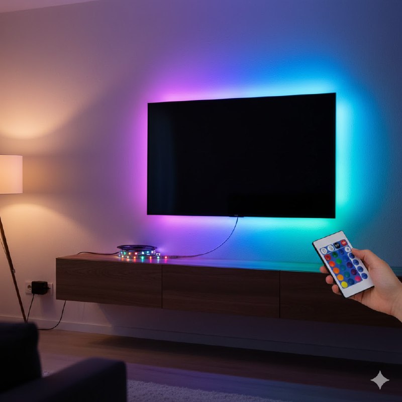 LUZ LED, TIRA DE LUCES LED RGB DE 16 COLORES CON CONTROL REMOTO