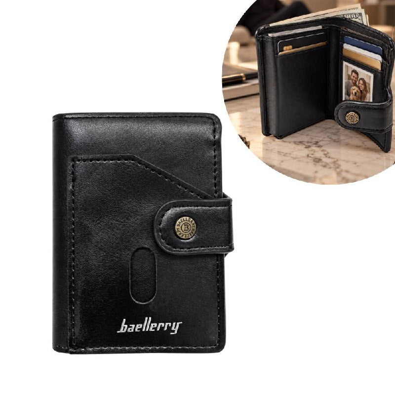 BILLETERA COMPACTA CON TARJETERO Y PROTECCION RFID BAELLERRY 9X8CM