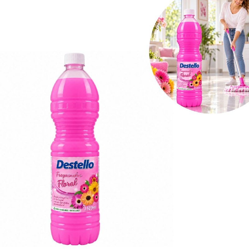 ASISTIN LIMPIADOR LIQUIDO PARA PISOS Y SUPERFICIES CON AROMA FLORAL DESTELLO 1500ML