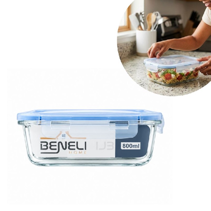 RECIPIENTE PANA PARA ALIMENTOS HERMETICA DE VIDRIO BENELI HOME 330ML