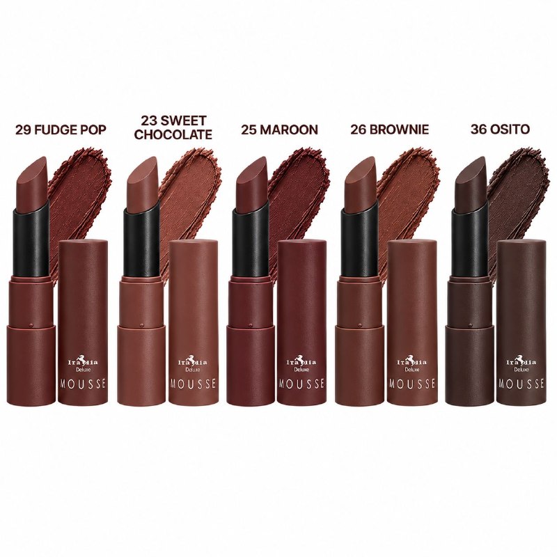 SET DE BRILLO LABIAL LABIALES MATTE ITALIA DELUXE CHOLA BROWNS TOP FIVE 3G
