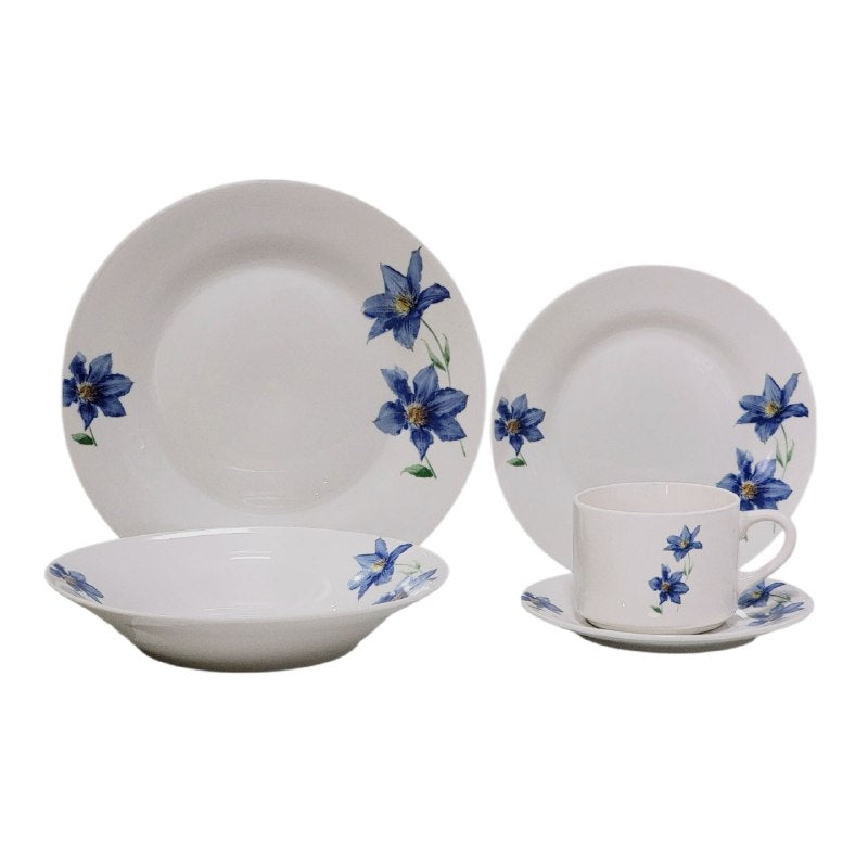 PLATOS JUEGO DE VAJILLA DE PORCELANA ELEGANTES ROYAL LINE DE 20 PIEZAS