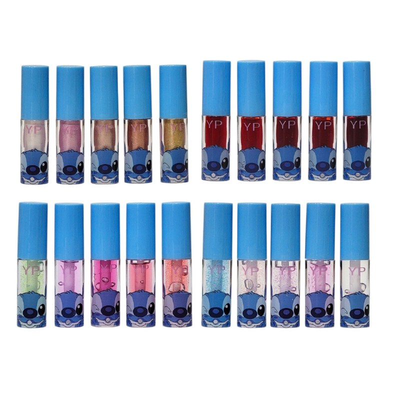 ESTUCHE DE LABIALES LÍQUIDOS ROSITA FRESITA, STITCH Y LABUBU SIYIPING EDICIÓN COLECCIONABLE 20 TONOS