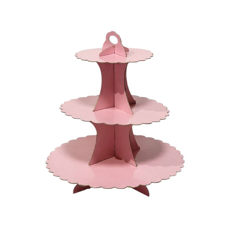 ESTANTE ORGANIZADOR SOPORTE DE CARTON DE 3 NIVELES PARA CUPCAKES, PRESENTACION Y ACABADO PROFESIONAL, FACIL DE MONTAR, SE PLIEGA PARA GUARDARLO