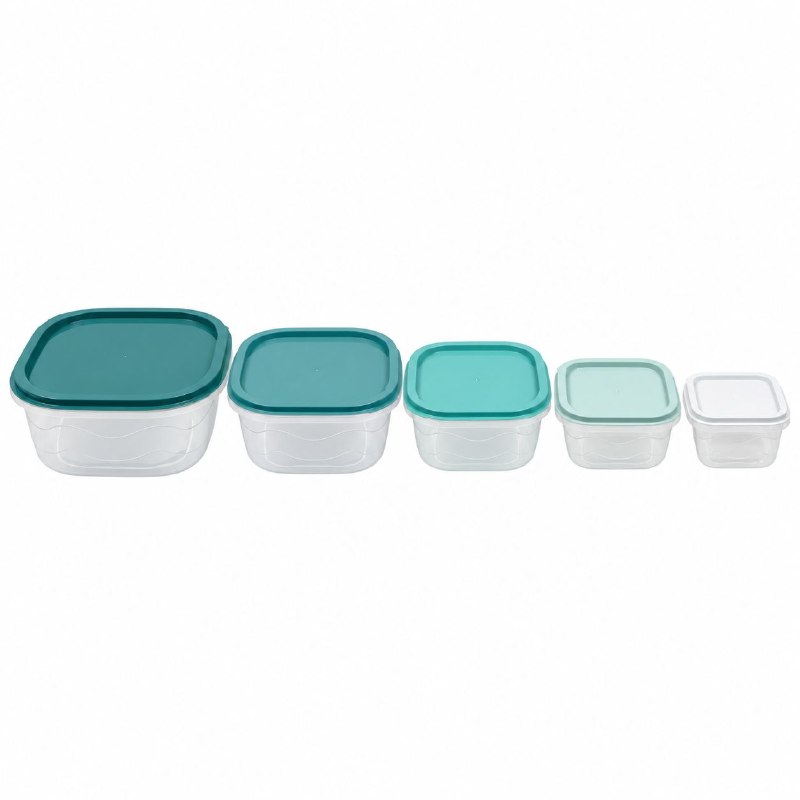 SET DE 5PCS DE RECIPIENTE PANA PLASTICAS TRANSPARENTES ORGANIZADORA DE ALIMENTOS BENELI HOME