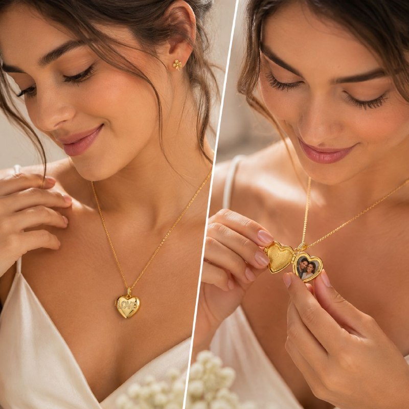 GARGANTILLA DE ENCHAPE PARA DAMA CON DISEÑO DE CORAZON AMOR 2CM