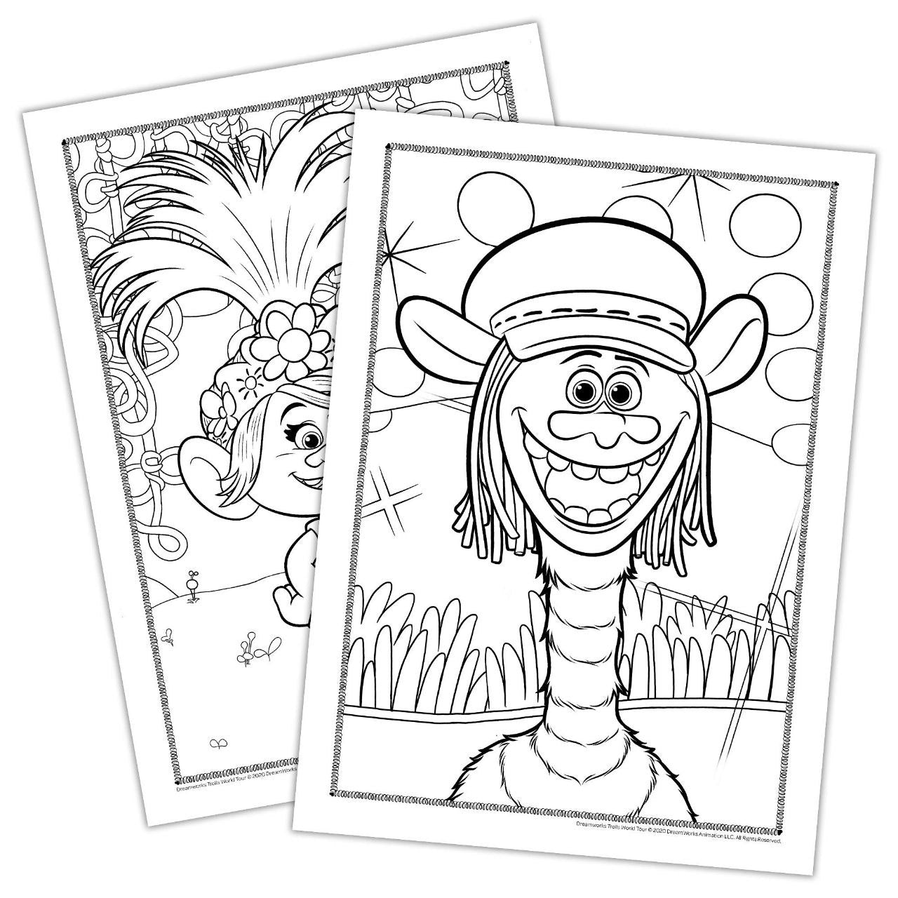 LIBRO PARA COLOREAR INFANTIL CON CRAYONES Y STICKERS DE TROLLS