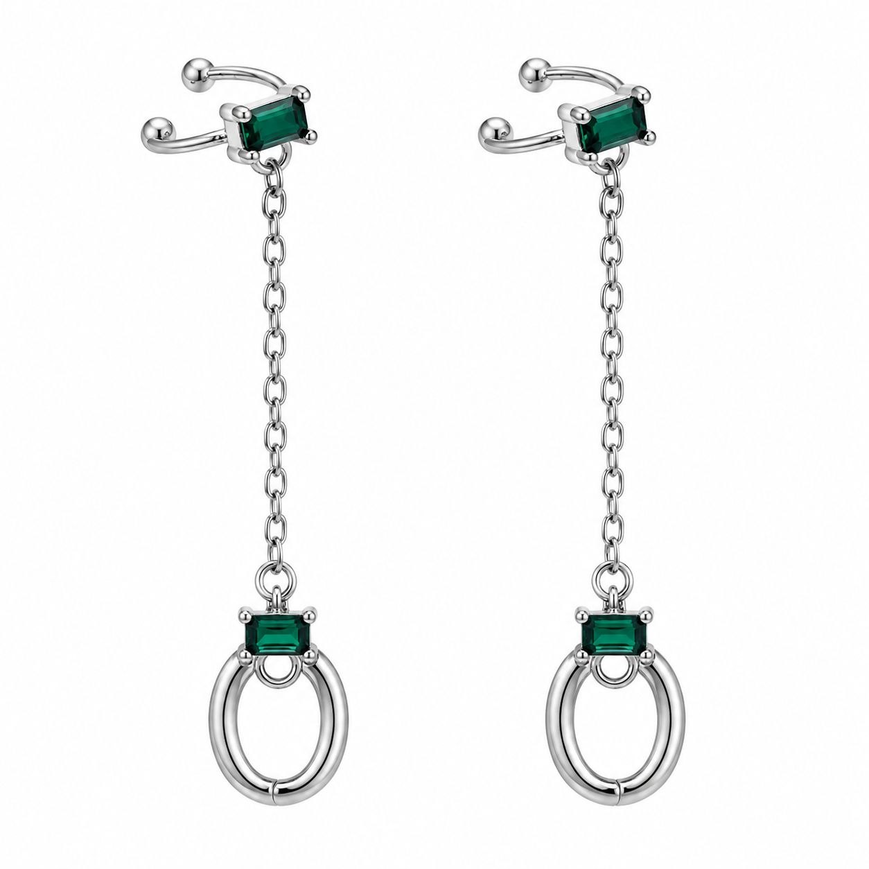ARITOS DE CADENA DE ACERO INOXIDABLE CON BAÑO DE ENCHAPE