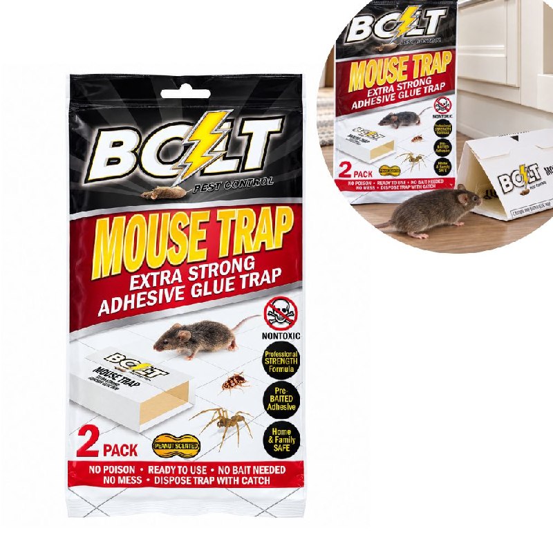 SET DE TRAMPAS DE PEGAMENTO PARA RATONES SIN VENENO BOLT 2PCS