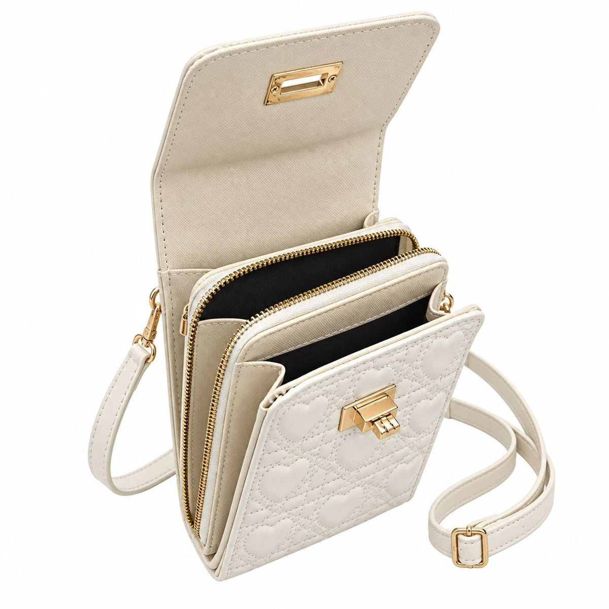 CARTERA PARA CELULAR Y ACCESORIOS CON CORREA AJUSTABLE SOFIAZUL 18X10CM