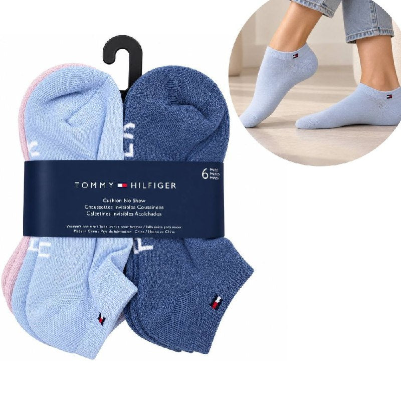 CALCETA TOBILLERA TOMMY HILFIGER ORIGINAL PARA MUJER 6 PARES TALLA UNICA