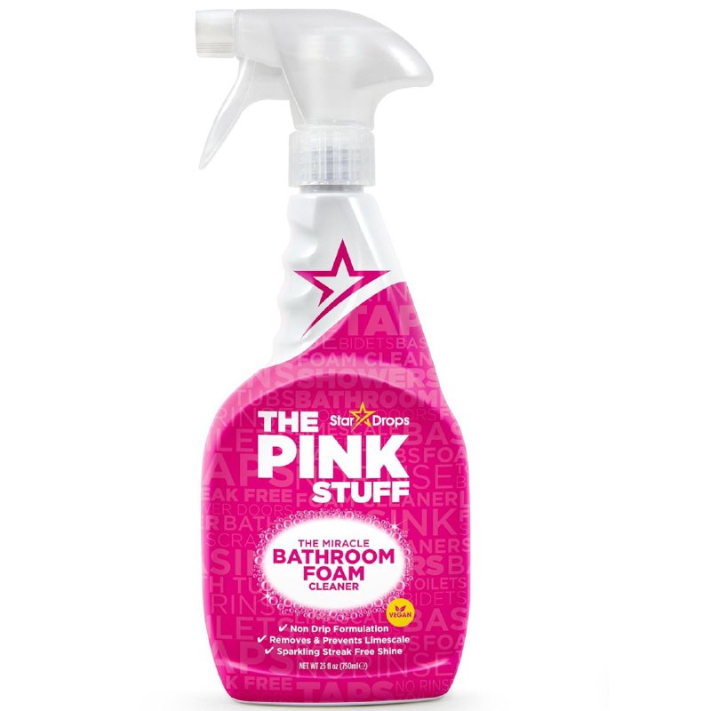 LIMPIADOR EN SPRAY MILAGROSO PARA BAÑO DE ESPUMA ANTIGOTEO THE PINK STUFF STAR DROPS 750ML