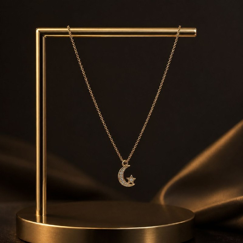GARGANTILLA DE ENCHAPE PARA DAMA CON DISEÑO DE LUNA 2.3CM