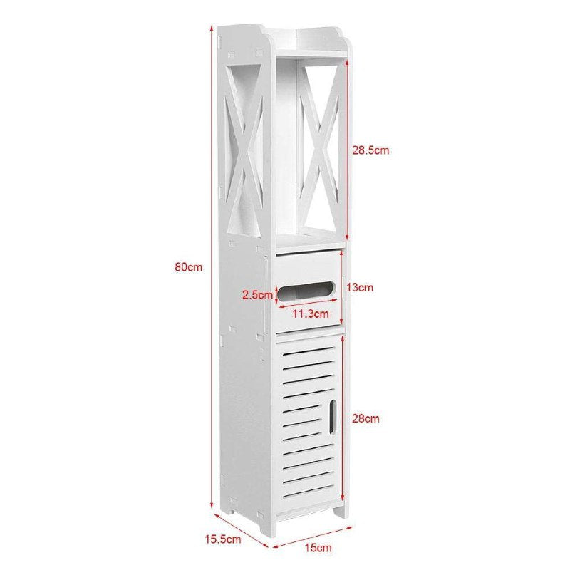 ESTANTE ORGANIZADOR MULTIUSO MODERNO Y COMPACTO COLOR BLANCO 80X15X15CM