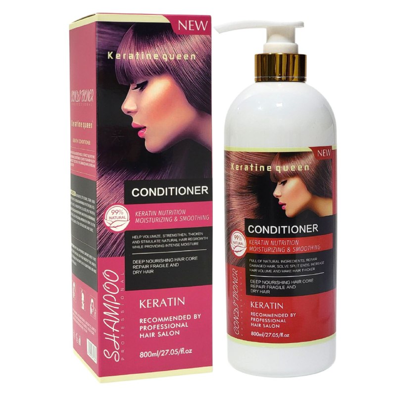 ACONDICIONADOR DE QUERATINA NUTRE, HIDRATA Y SUAVIZA EL CABELLO KERATINE QUEEN 800ML