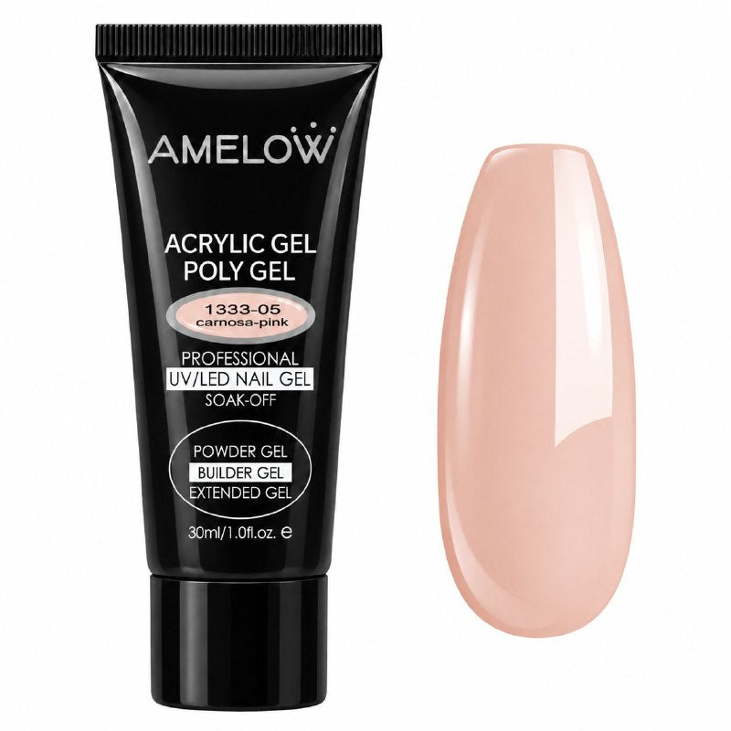 GEL ACRILICO PROFESIONAL DE CONSTRUCCION Y EXTENSION DE UÑAS AMELOW 30ML