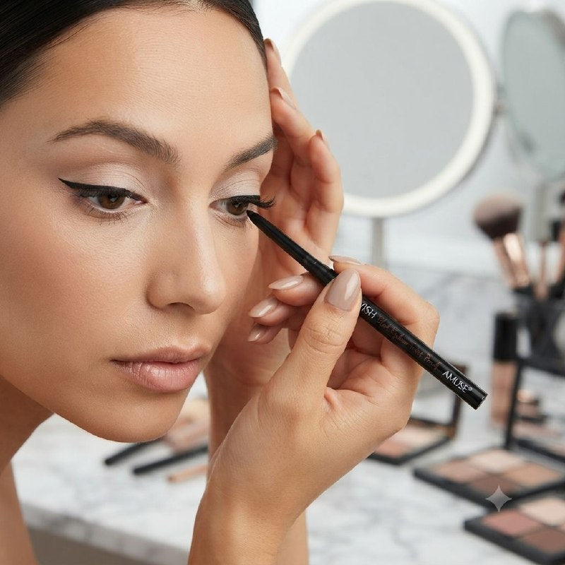 DELINEADOR DE OJOS RETRACTIL RESISTENTE AL AGUA COLOR NEGRO INTENSO AMUSE COSMETICS 0.3G