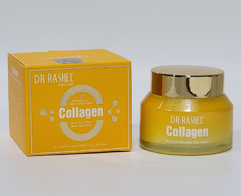 CREMA FACIAL CON COLAGENO DE DIA, REAFIRMA LA PIEL, MARCA LOS CONTORNO FACIALES, CORRIGE EL COLOR, TONO MAS NATURAL DR RASHEL COLLAGEN 50G