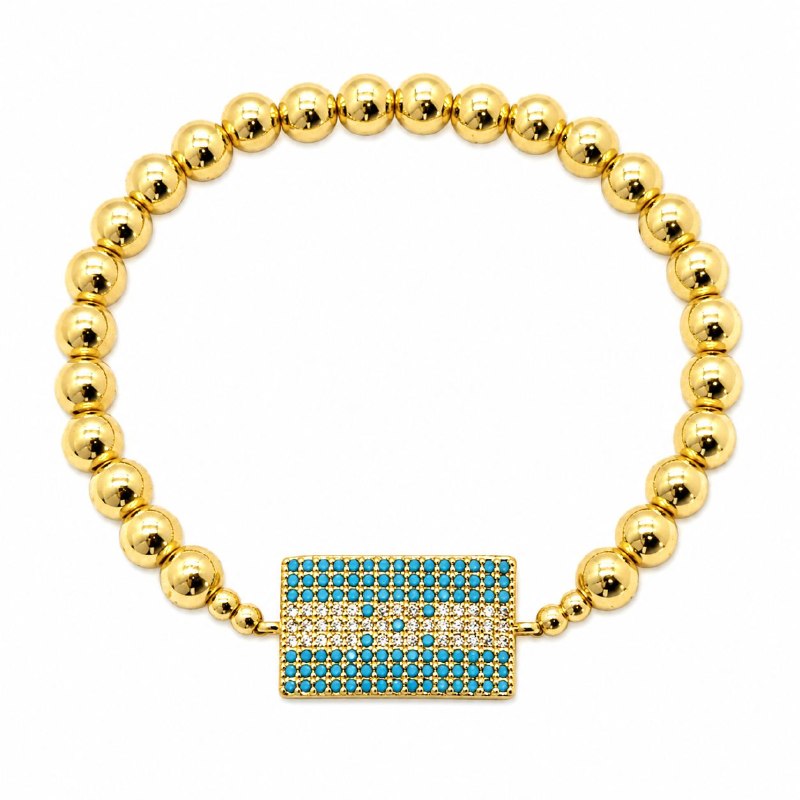 PULSERA DE ENCHAPE ELASTICA PARA DAMA CON DISEÑO DE HONDURAS